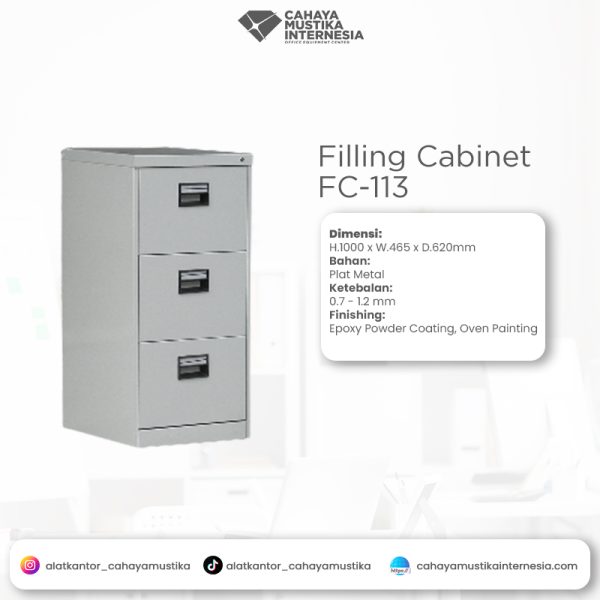 Filling Cabinet Besi Alba FC - 113 (3 Laci)