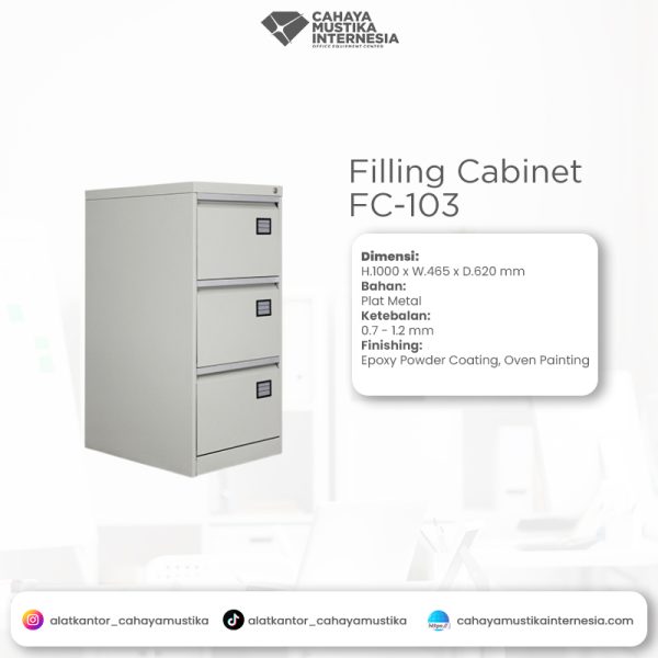 Filling Cabinet Besi Alba FC - 103 (3 Laci)