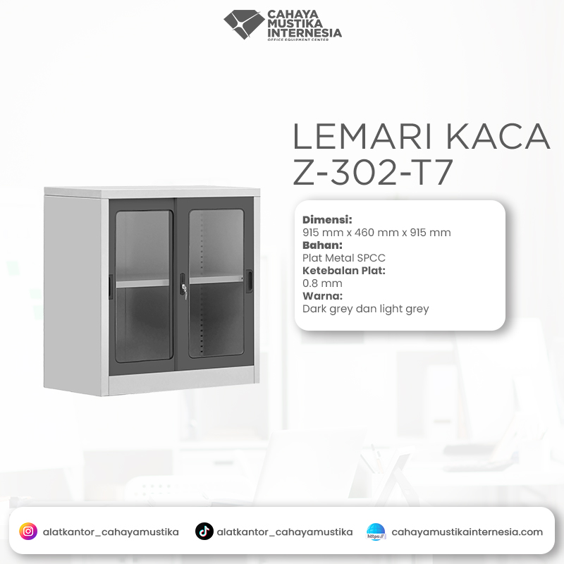 Lemari Arsip Sliding Door Glass Zeco Z-302-T7