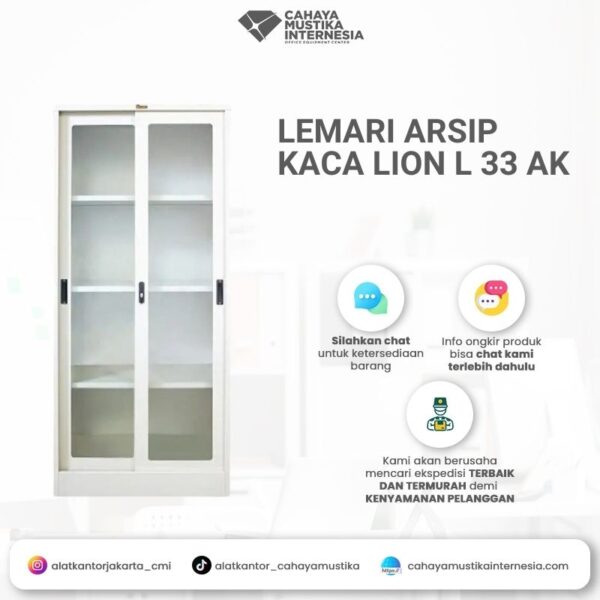 Lemari Arsip Pintu Kaca Lion L 33AK