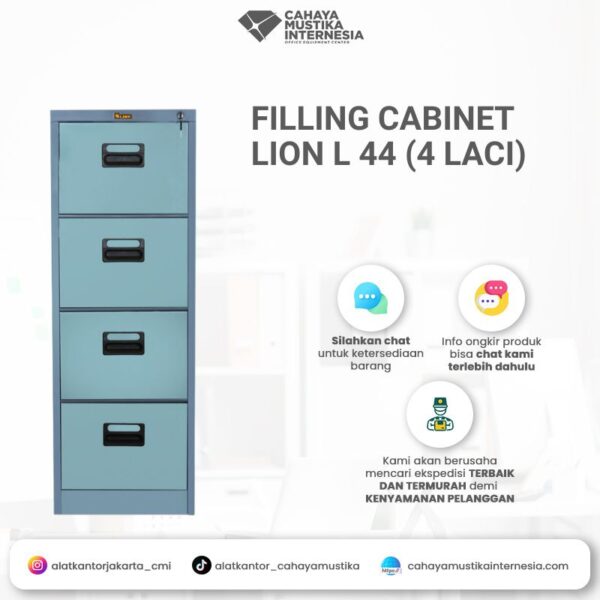 Filling Cabinet Besi Lion L 44 (4 Laci)